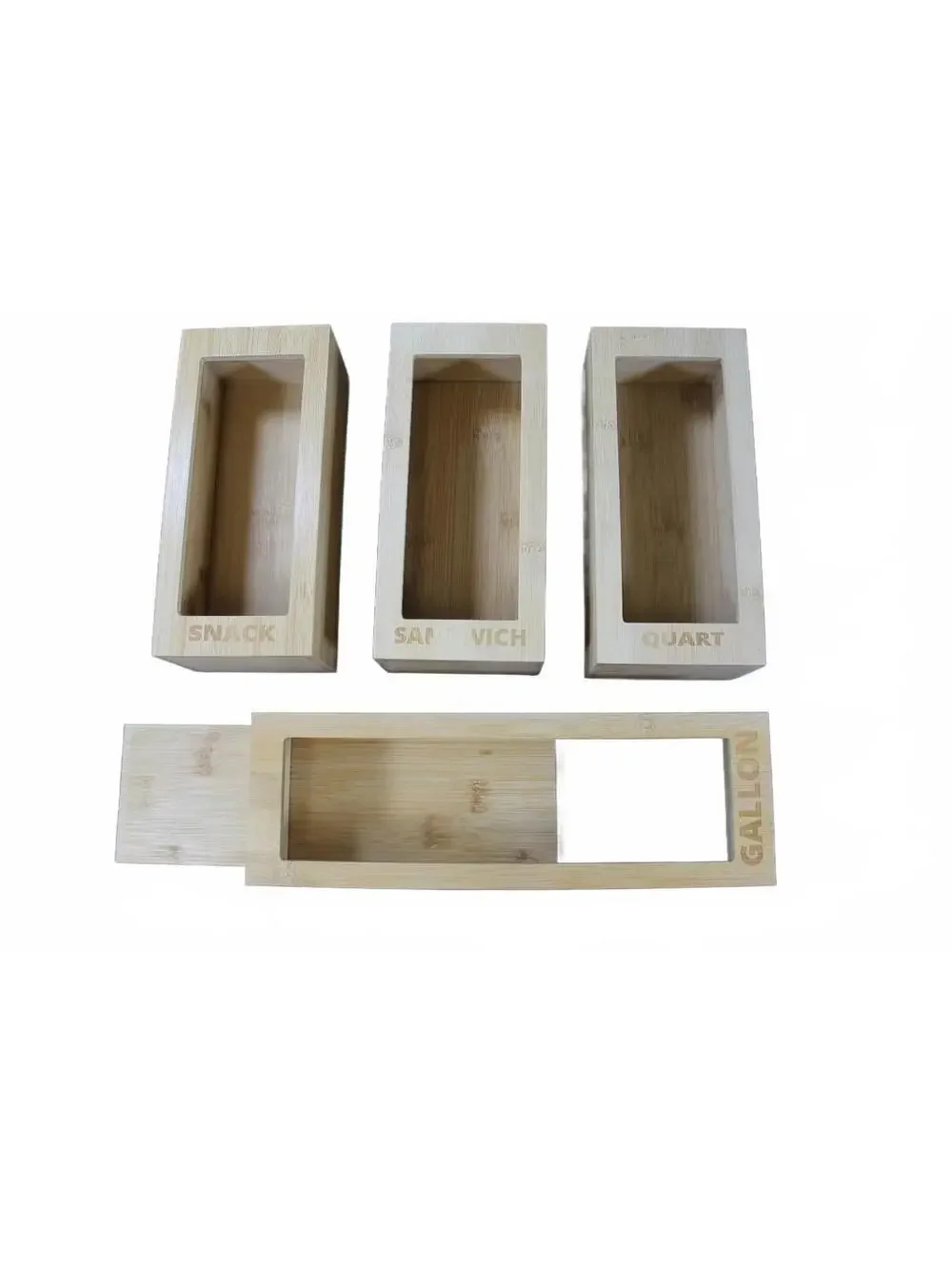 mHomeBilt Bamboo Food Storage Bag Drawer Organizer Set